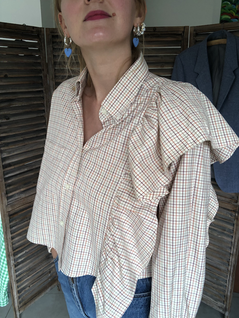 Chemise upcyclée volante n°41